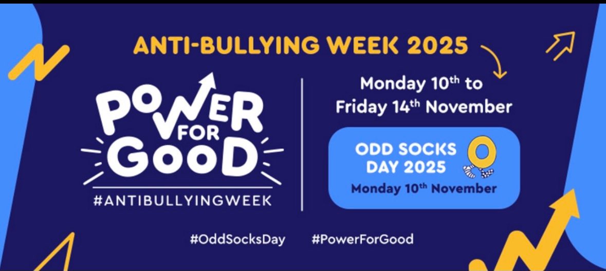 It’s Anti-Bullying week next week! 
We’re kicking off Anti-Bullying Week with Odd Socks Day on Monday 10th November – a celebration of what makes us all unique.
Let’s show that it’s great to stand out!
#OddSocksDay #AntiBullyingWeek #PowerForGood