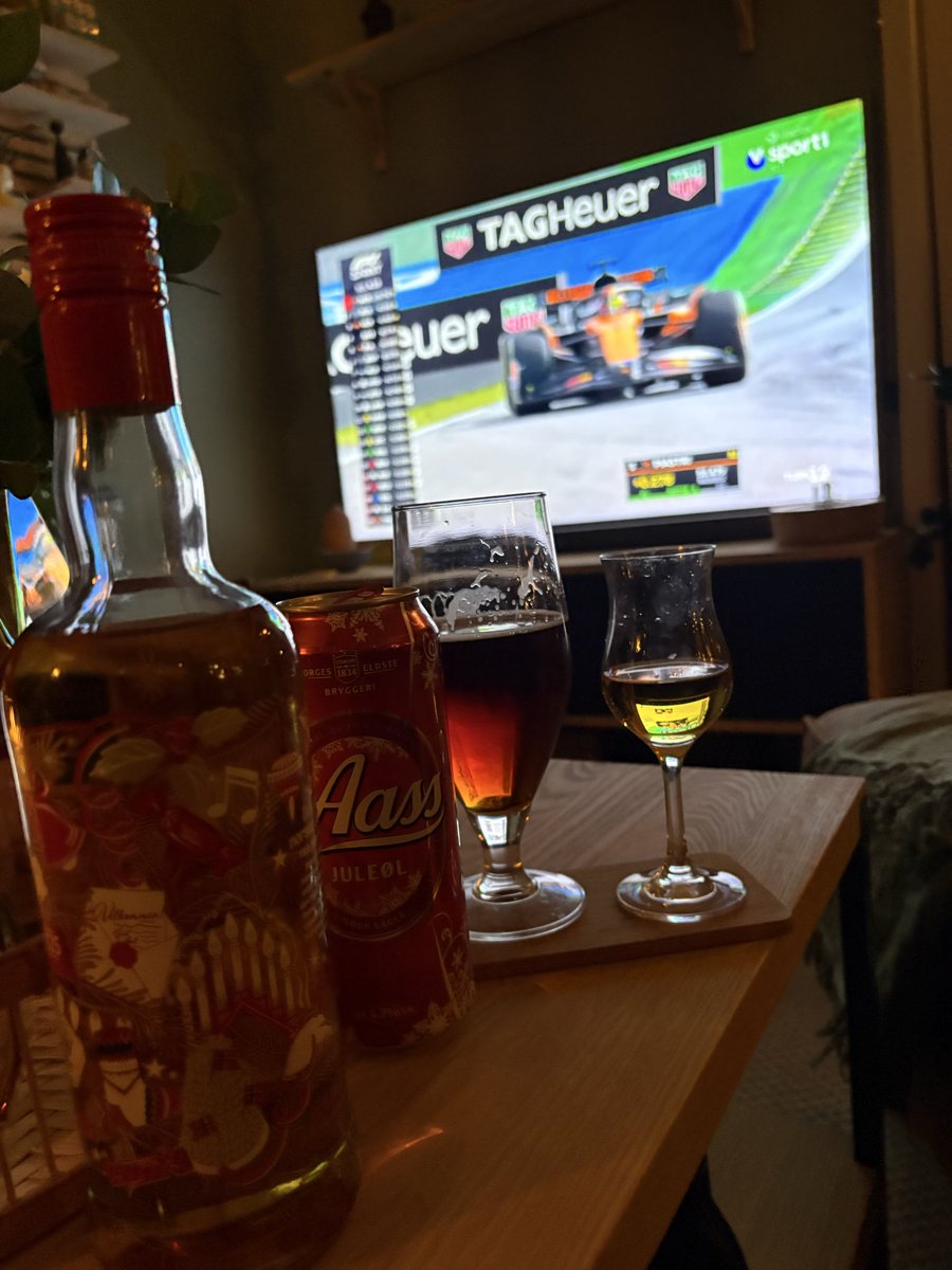 Juleakevitt, juleøl, Formel 1 og fredag. Livet smiler. Ha en strålende helg🥰🧑‍🎄🍻