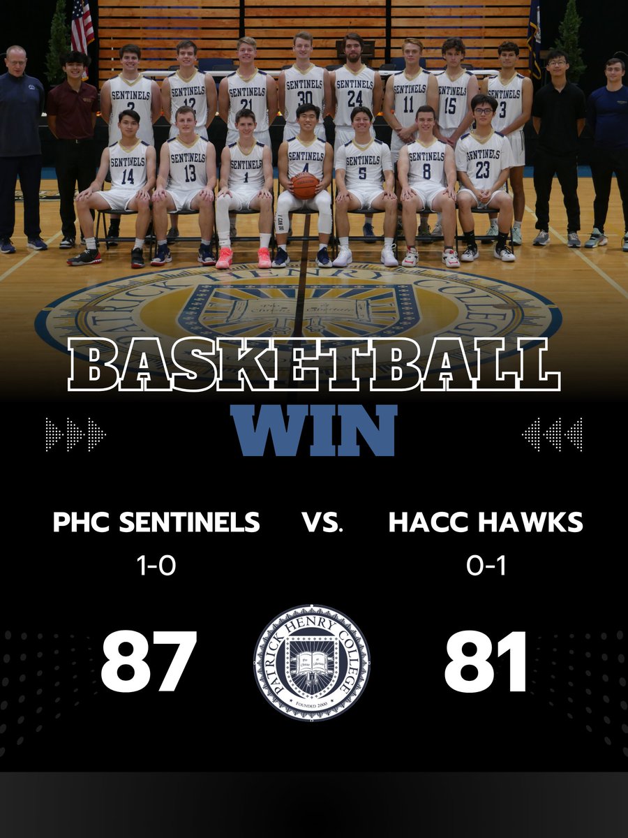 PHCsentinels's tweet photo. Our men's basketball team won their game against Harrisburg Area Community College on Wednesday! ⚔️Make sure to watch them live as they play Appalachian Bible College at 4:00 p.m. today! 🏀

#standsentinelstrong 
#forchristandforliberty
#phcsentinels https://t.co/7F6riXS6iy