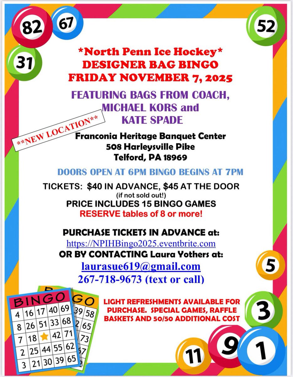 Walk-ins are WELCOME!
Tonight is our bag bingo to benefit all of our teams!
Hope you can join us for a fun night!