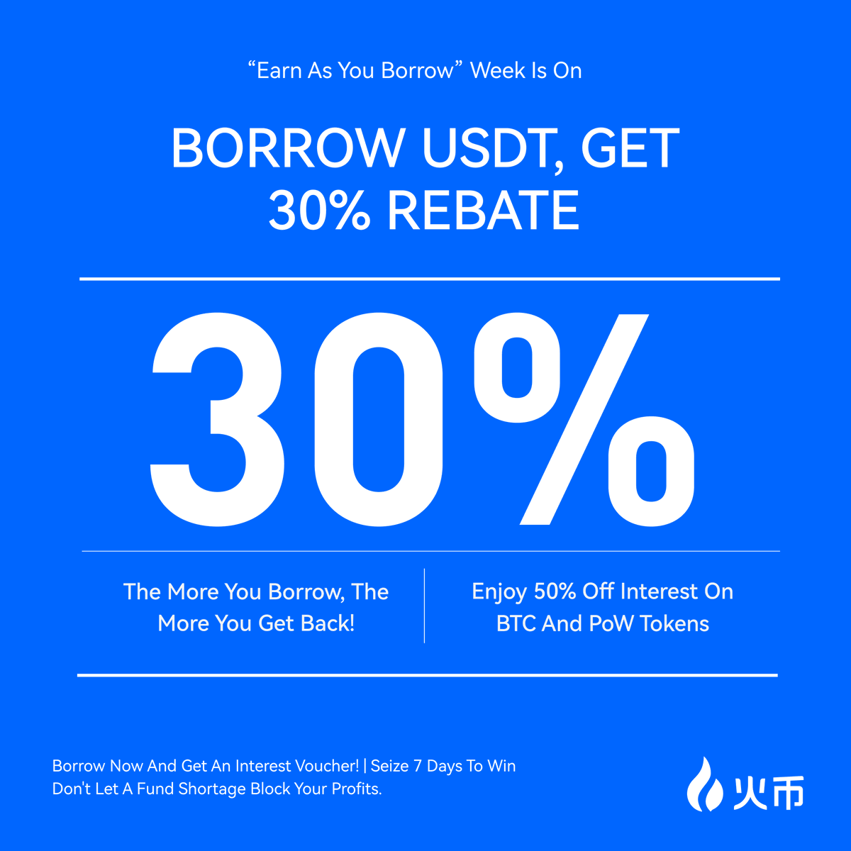 HTX_Global's tweet photo. Are you Bullish or Bearish? 
Either way, this is for you! 

Check out this week's limited-time rates:
✅ Get 30% rebates on USDT loans
✅ Enjoy 50% off interest on BTC/LTC/DOGE/BCH/ETC (Prime 4+)
✅ Win an interest voucher for 20,000 USDT loans (10% off, save up to 300 USDT)

Don't let a fund shortage block your profits!
Check it out 👇
 
https://t.co/vXjSXyqu20