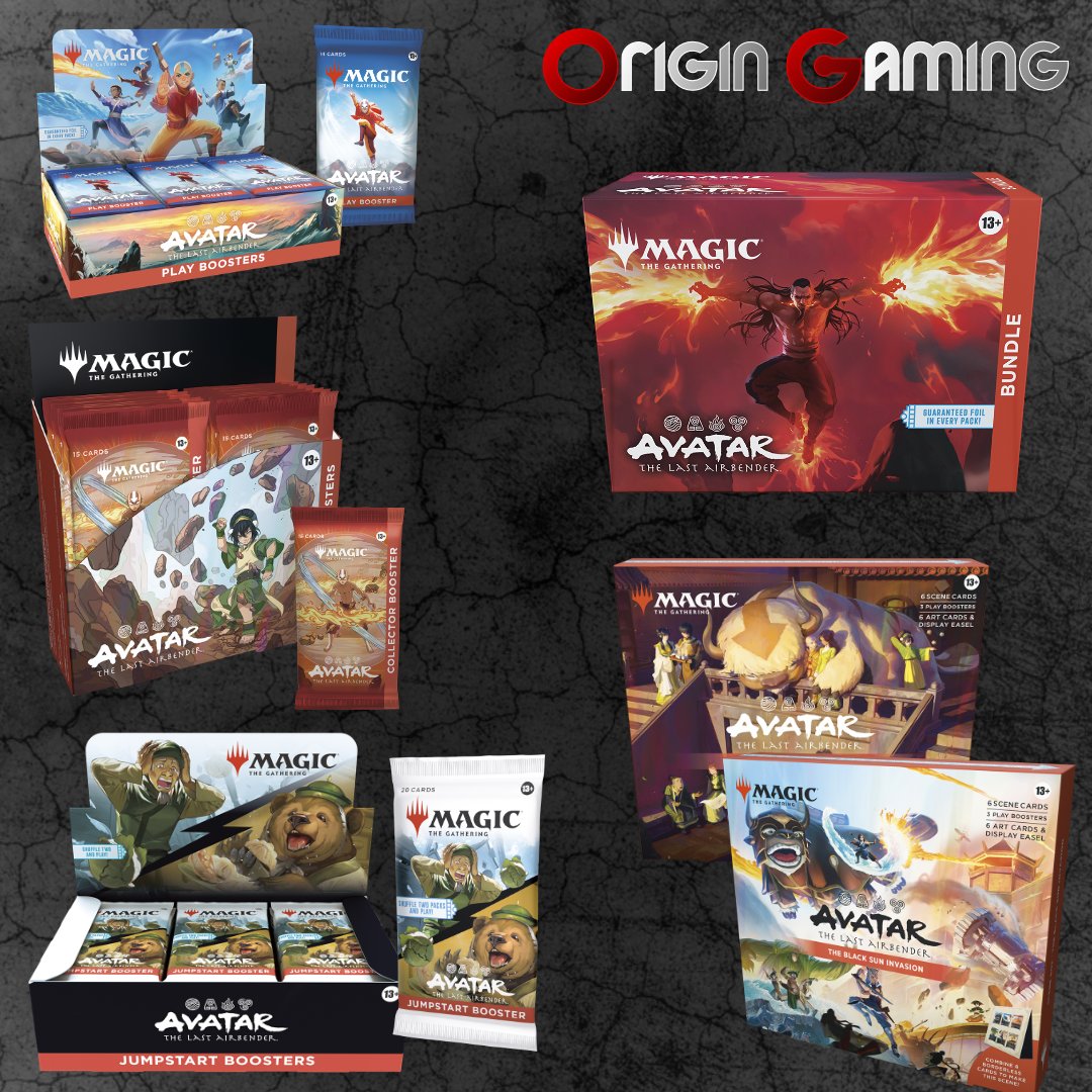 _Origin_Gaming_'s tweet photo. Less than a week to go until MTG: Avatar the Last Airbender is here, including scene boxes, play, collector, and Jumpstart and Bundles. Sign up to our newsletters for the latest updates about all our releases including MTG.

https://t.co/79Wst4vB0q

#origingaming #AvatarMTG #mtg https://t.co/d4BtnBnMu1
