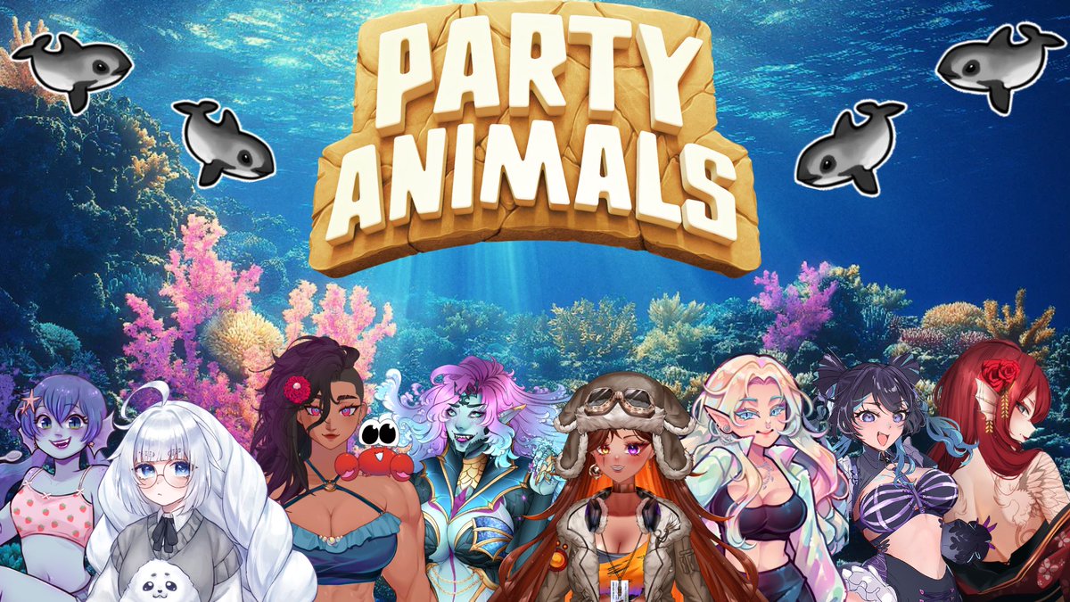 TONIGHT AT 8PM EST we will be joined by so many lovely sea vtubers for Save the vaquitas week! 
We will be playing party animals BUT we will also have trivia about vaquitas and sea wildlife! the winner of the trivia will get a special prize as well 👀