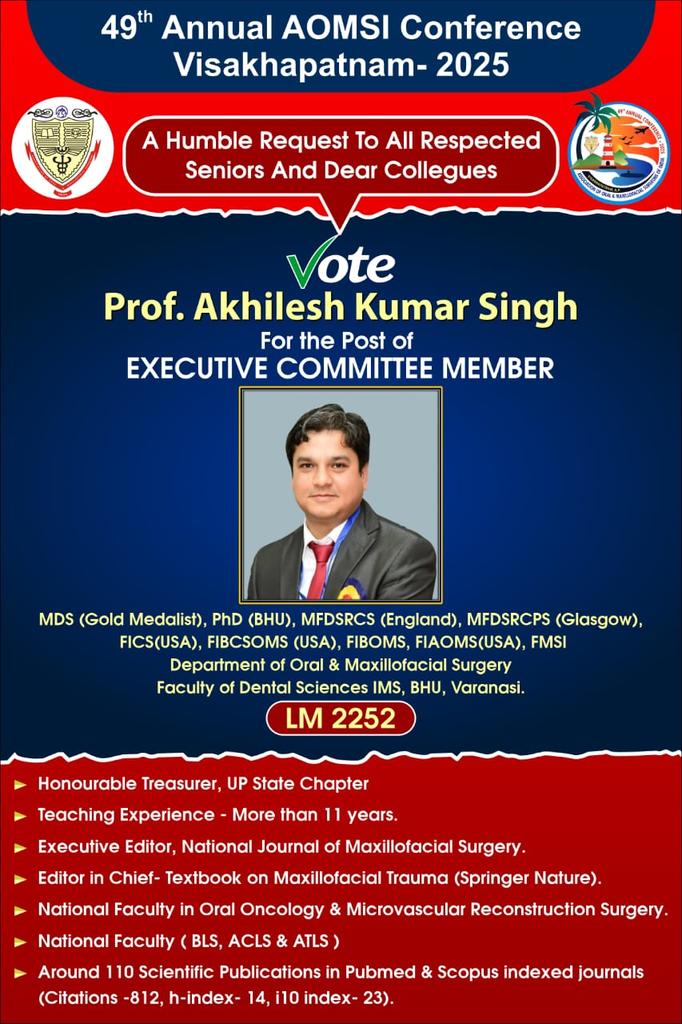 georgianaks's tweet image. #VoteforAkhilesh
#49aomsiconferencevizag2025
#proudtobeamaxillofacialsurgeon
#commitedtowardsexcellence
@AOMSI_KERALA @IAOMS @omfsjimson @bhupro
#JaiHind  #jaiaomsi