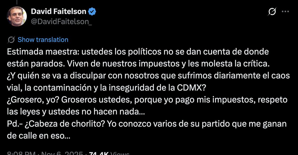 ocampot's tweet image. Parece que hay gente que gana más por X
que por cerebro...

Hagamos un concurso de quién se lleva la cabeza de chorlito.