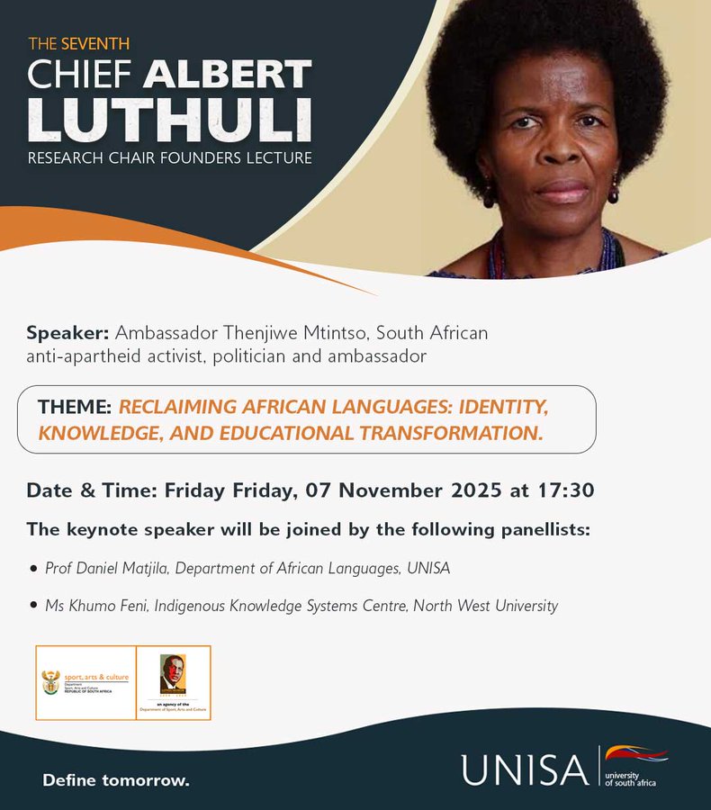 Unisa Chief Albert Luthuli Research Chair tweet media