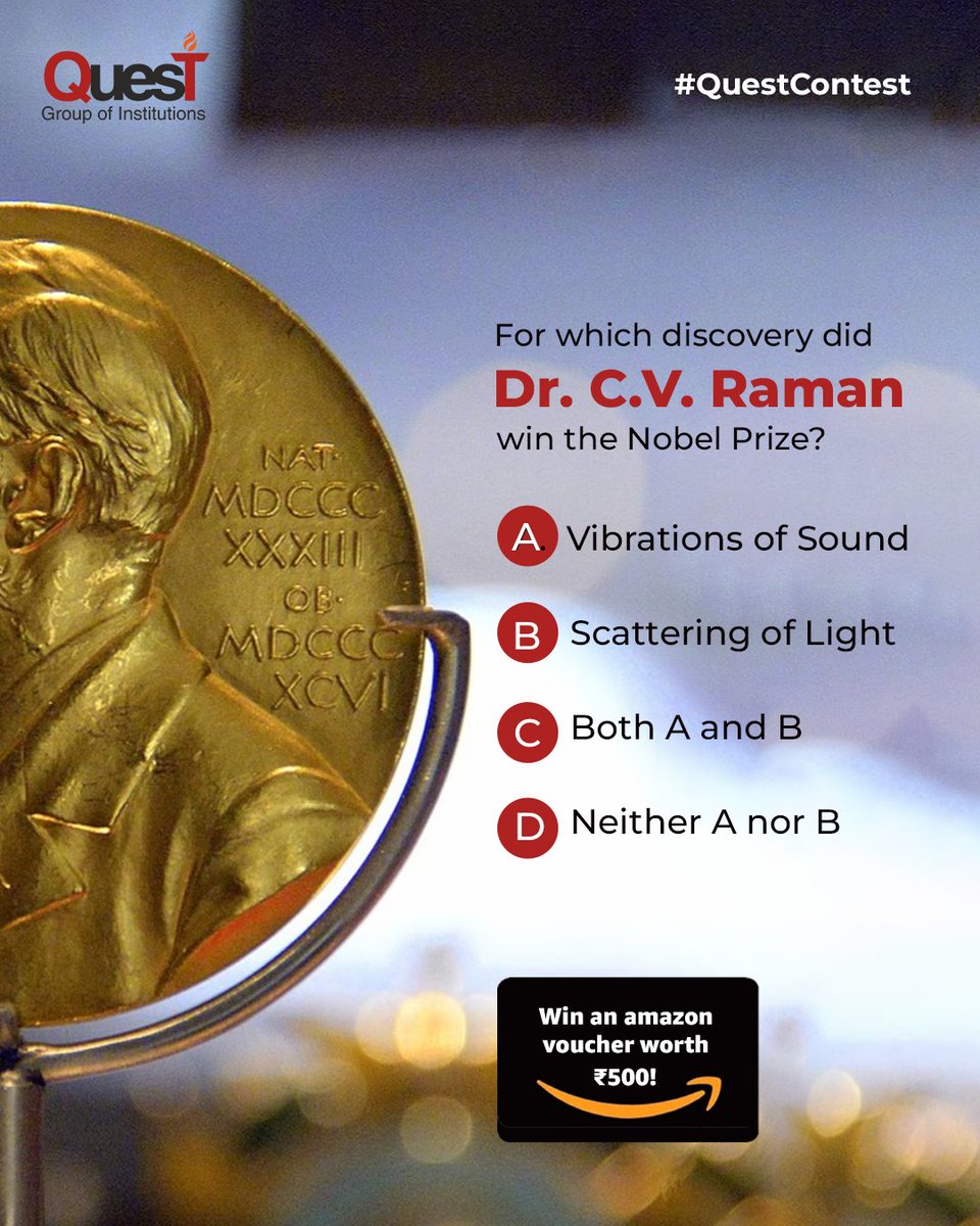 pragyaa26's tweet image. B) Scattering of Light

#QuestContest #QuestChandigarh
#ContestAlert 
@QuestMohali 

@Divyax025 
@kumarpankaj2631 
@DanishA0810