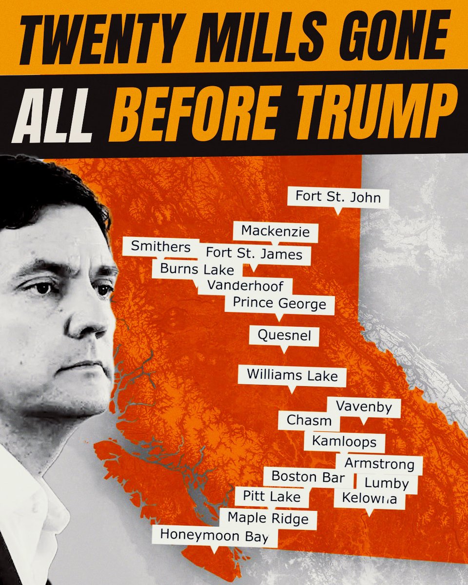 A reminder that 20 lumber mills shut down before Trump ever took office — the result of NDP red tape and ideological roadblocks. 

It’s time this government stops blaming Washington and starts owning the damage done at home.