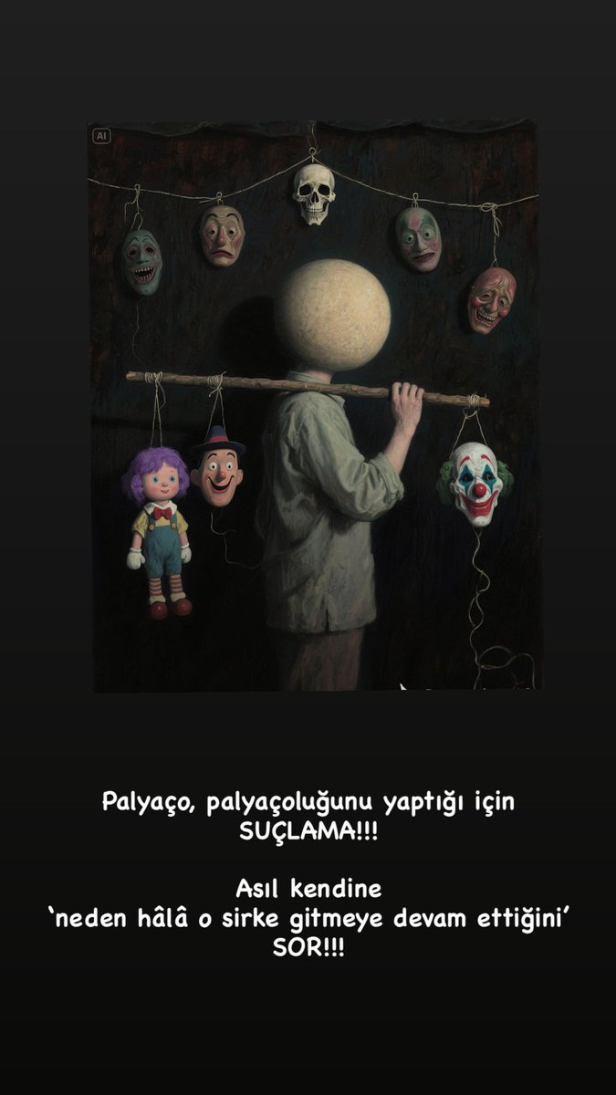 Bazı insanlar değişmez, sadece rollerini oynar.
Mesele onların kim olduğu değil, senin neden hâlâ aynı gösteriye bilet aldığındır. 🎭
Kendini suçlamadan, sadece fark et