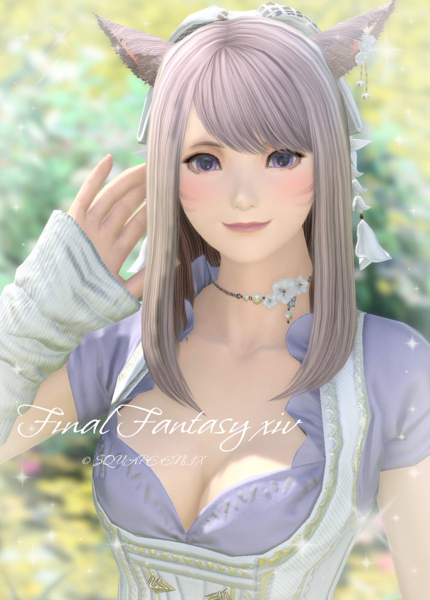 おはよです🐈‍⬛ ͗
髪形ようやくシンプルストレートにしてみました✨ハーフツインも可愛いけどこれも可愛いい🌸(,,&gt;᎑&lt;,,)
しばらくSS欲があがりそうです⤴
 #FF14  #FF14SS  #ミコッテ