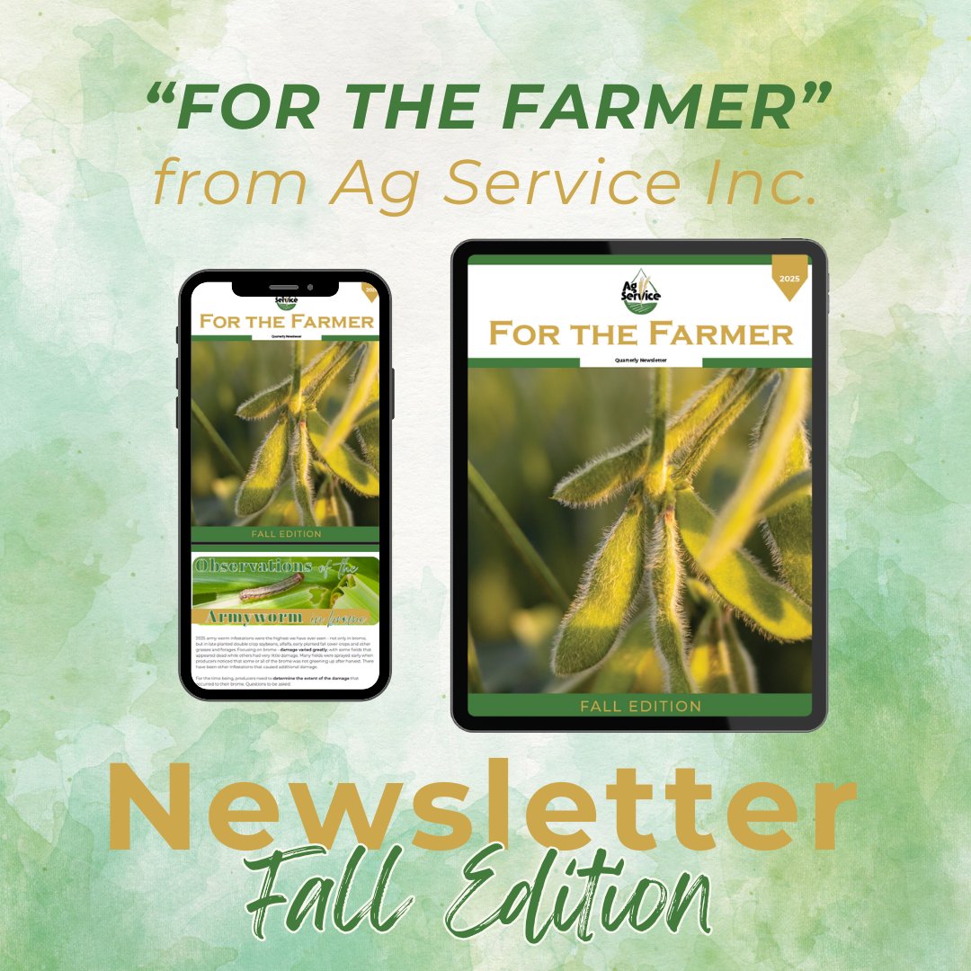 AgServiceInc2's tweet image. The Fall Edition of our newsletter is out now! You can view it by clicking on the link below. Or stop by any of our 3 locations to pick up a copy!  

🔗agservinc.com/newsletter

 #AgServiceInc #ForTheFarmer #FallNewsletter
