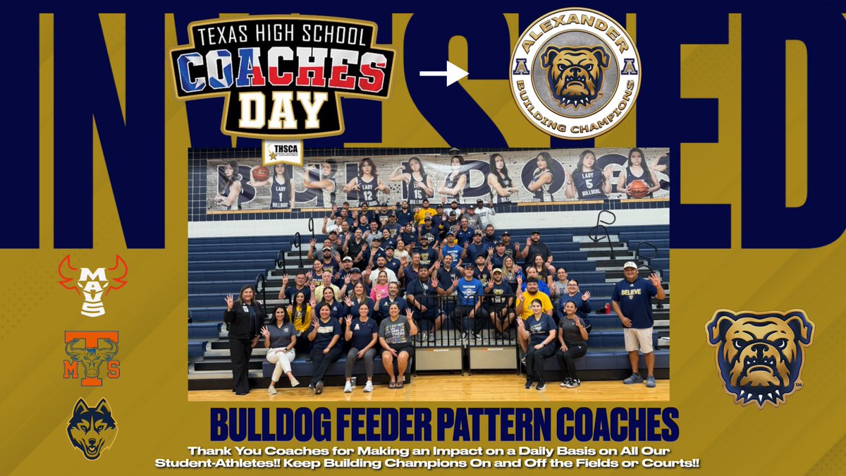 Today we celebrate Texas High School Coaches Day!

Grateful for every coach who pours into our athletes with Belief, Integrity, Toughness &amp; Effort — the ones who shape lives far beyond the game.

Thank you for leading with purpose.
#WeAreOne #BulldogBITE #THSCA #TexasCoachesDay