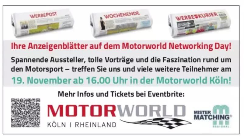 Die Motorworld Köln Rheinland ab heute in 220.000 Briefkästen rund um Köln: eventbrite.de/e/motorworld-n… Danke u.a. an den #Werbekurier
