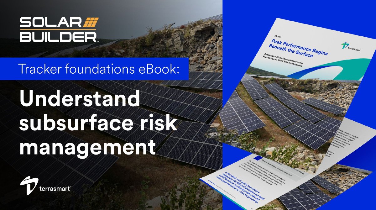 Terrasmart’s eBook highlights how early soil assessment and foundation design are key to avoiding costly delays, escalation, and long-term maintenance issues.

Learn how to build stronger, more reliable solar projects from the ground up: solarbuildermag.com/advertorial1/t…