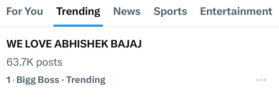 For the last time

WE LOVE ABHISHEK BAJAJ