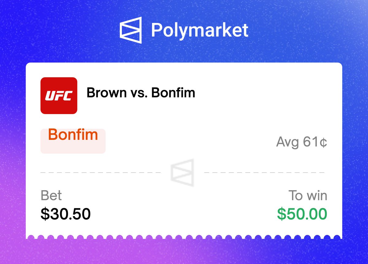 Small UFC bets are already regularly🤓

Gabriel Bonfim has better grappling.

Randy Brown has a really weak chin—he's getting rocked and dropped even by punches that aren't all that heavy.

So I'm expecting a confident win for Gabriel Bonfim by submission or by decision.