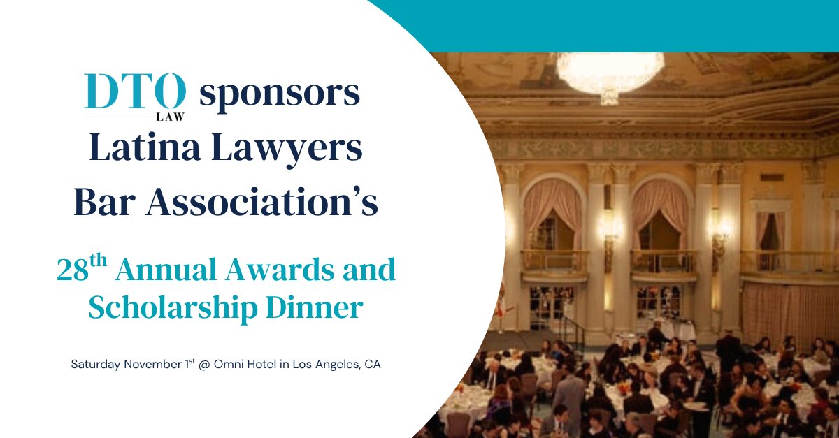 DTOLaw's tweet photo. DTO Law joined the @LatinaLawyers on November 1st for their 28th Annual Awards &amp; Scholarship Dinner in downtown LA.

As a sponsor, we are committed to supporting an evening that celebrates contributions and creates opportunities for Latina attorneys through scholarships. https://t.co/FABA5hTisM