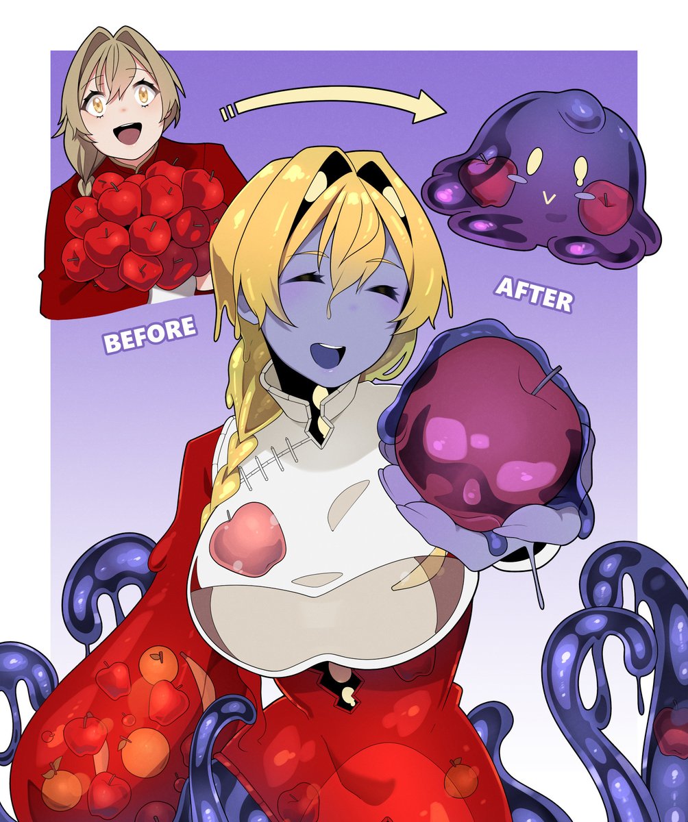 UlquiorraMisaki's tweet photo. A Shoggoth's way of delivering fruit https://t.co/yLQMWbDnOF