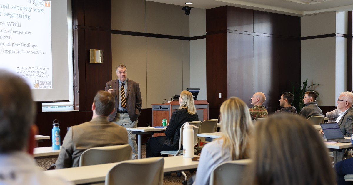 At this week’s National Security Forum, UT’s Dr. Howard Hall highlighted the impacts of espionage, the NPT, and emerging tech—and showed how rising nuclear demand, new reactors, and AI are reshaping the future. Watch the full forum ▶️  bit.ly/4qLi69F