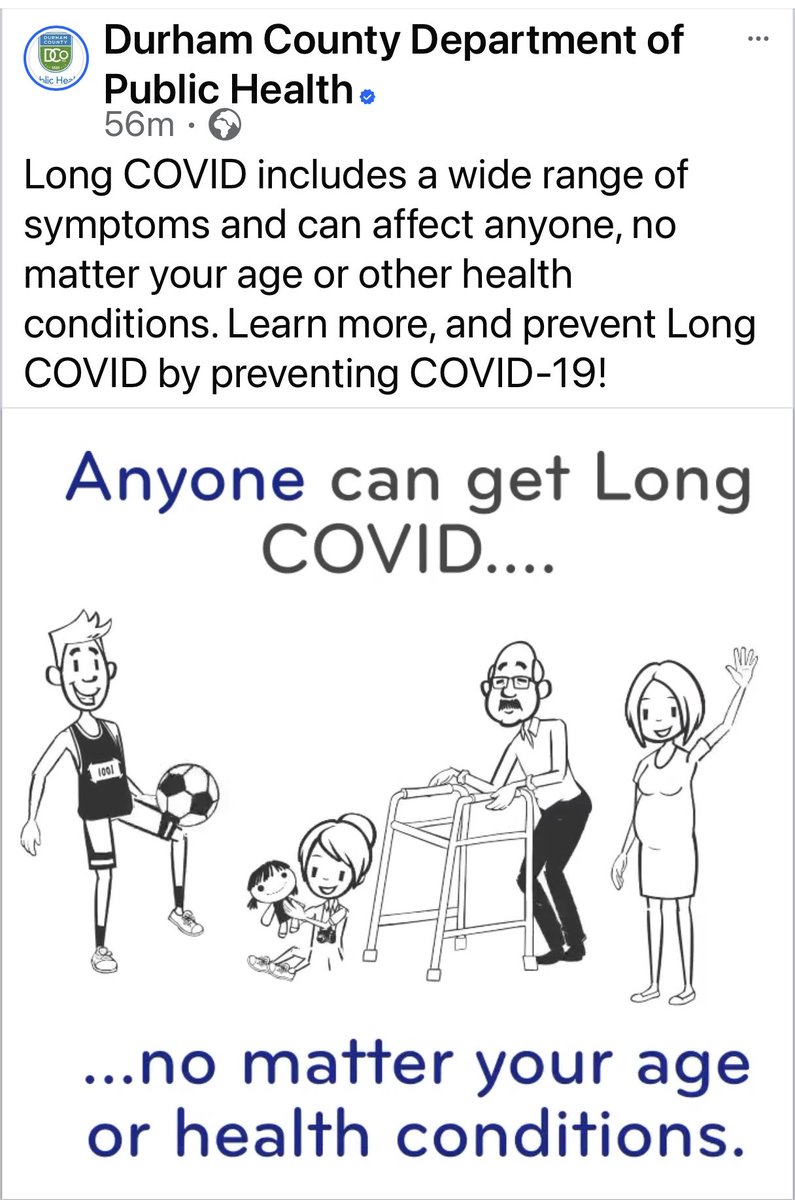 Saffiya_Khan1's tweet photo. Durham County Department of Public Health in North Carolina have today posted reels on Facebook and Instagram about long COVID.
Why can’t our authorities in the U.K. do this? https://t.co/VvXtiC35eg