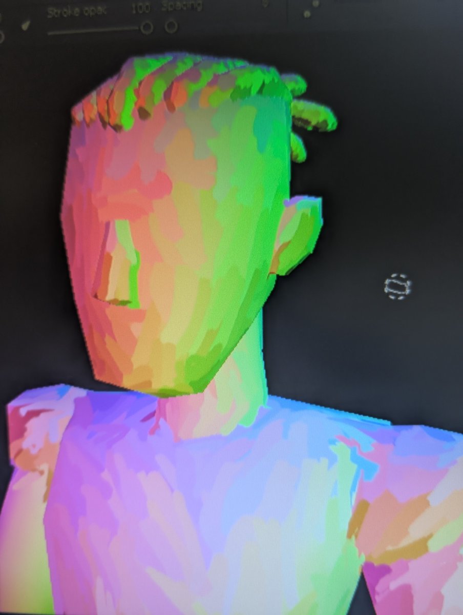 thebubbagrund's tweet image. While I have Frantz here, I can show off his hand-painted normal maps. I absolutely love what this effect does for the look of my characters!
#characterdesign #NPRshader #normalmaps #blender #comic #Sync4