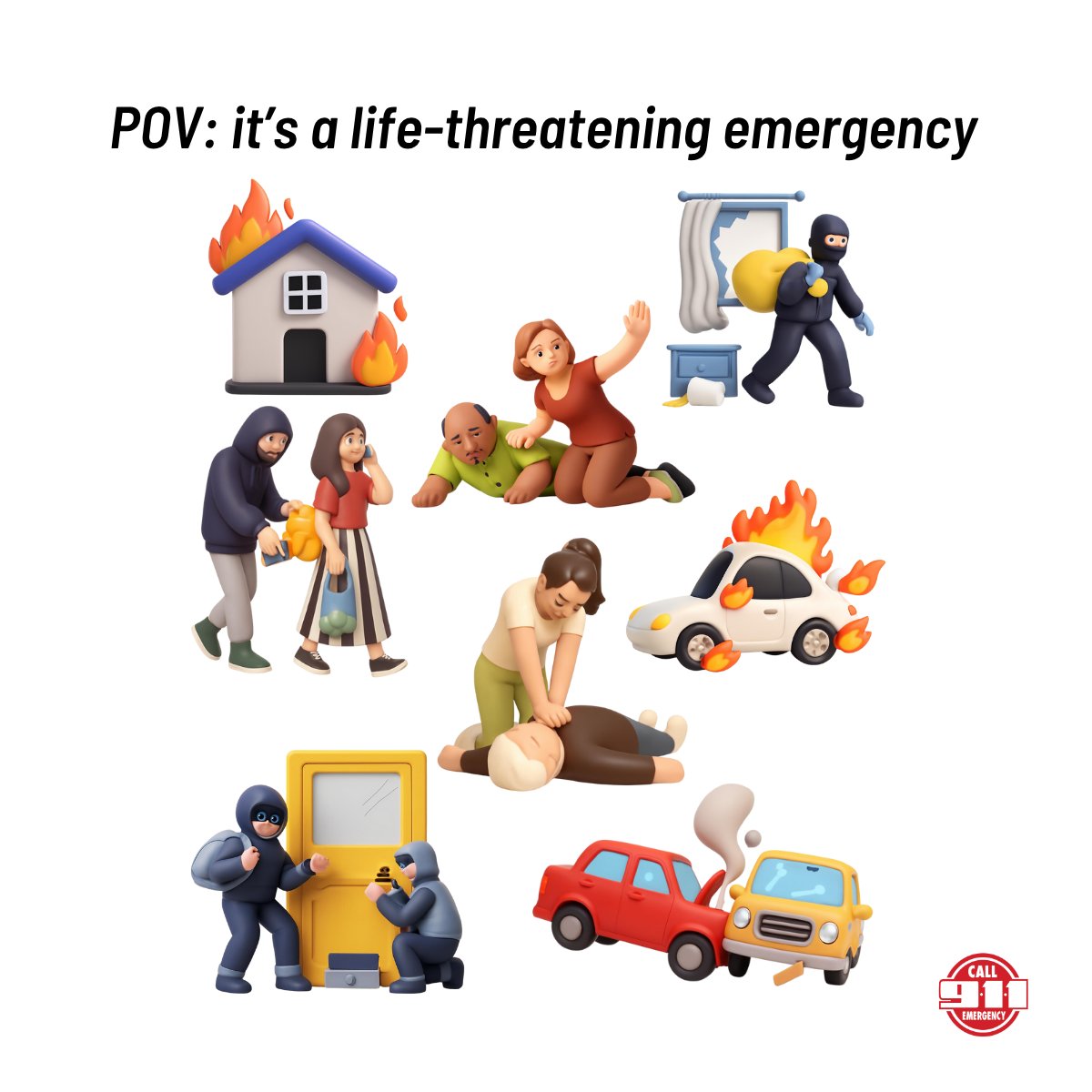 🚨Got a life-threatening emergency? Call or text 9-1-1 for immediate help from police, fire, and medical responders. Call if you can, text if you can't. #EmergencyPreparedness #Call911 #Text911 #SafetyFirst #GHC911