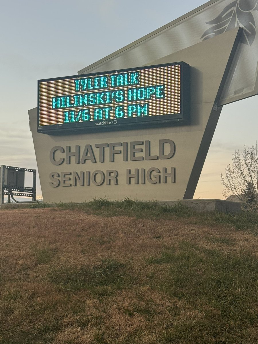 From the University of CO at Colorado Springs to Chatfield Senior HS-we shared Tyler’s story &amp; connected w/ incredible SA, coaches, parents &amp; educators &amp; are grateful to Champion the Conv3rsations about #mentalhealth TY to all who showed up, listened &amp; leaned in-you’re helping