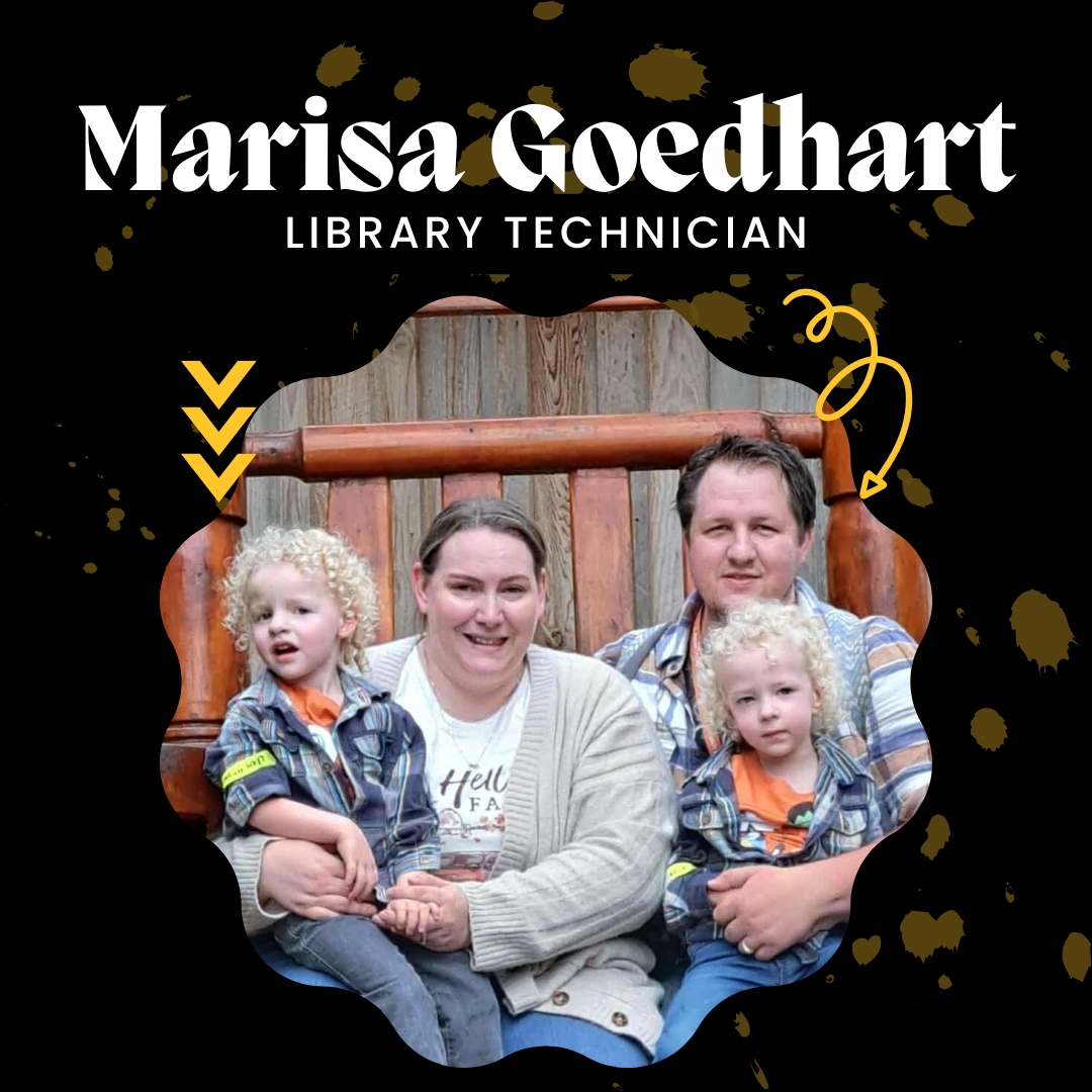 ConnLibrary's tweet image. 📚 Staff Spotlight: Marisa Goedhart
Library Tech at Conn Library for 9 years &amp;amp; proud 4th-gen WSC alum!
Dream trip? Japan, Australia &amp;amp; New Zealand 🌏
Favorite book? Anne of Green Gables 📖
Check out the image to learn more!
#ConnLibrary #StaffSpotlight #WayneStateCollege