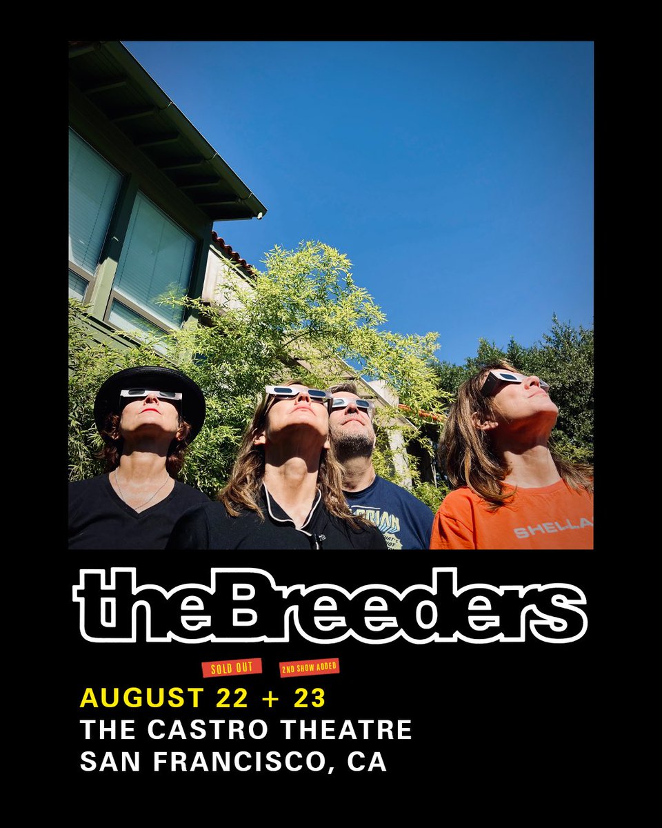 San Francisco has a special place in our hearts since its where we recorded Last Splash. If you couldn’t get a ticket to our sold out San Fran date, we have good news: we added another show! Tix for August 23rd are on sale now: bit.ly/BreedersTour

📸 Kevin Westenberg