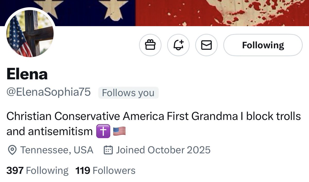 Last one for now. 

Let’s give this great patriot a boost and more friends. 

<a href="/ElenaSophia75/">Elena</a> 

She will connect back.   Allow extra time.