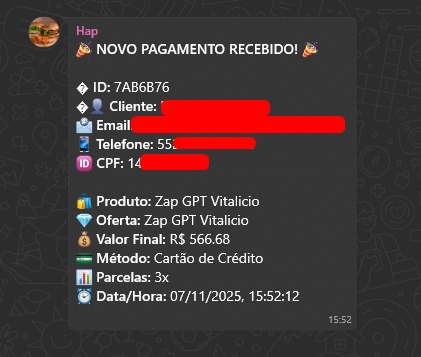 Anderodev's tweet image. Fizemos um botzinho que notifica no whatsapp quando tem venda.

Mas só integrei com a cakto.
Faltou abacate, stripe, controle de reembolso, relatório diário etc

Se você ta procurando um microsaas pra fazer, faz um desse mais bonitinho e eu vou ser teu primeiro cliente.…