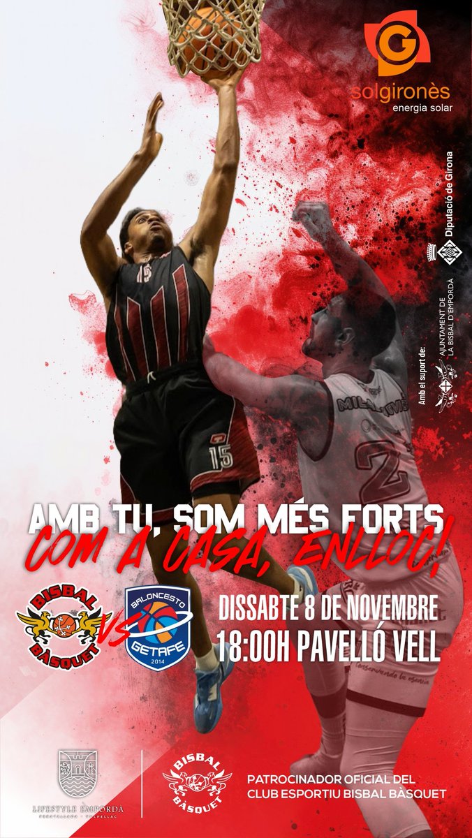 Pavelló Vell‼️
AFICIÓ‼️

📆 Demà
⌚ 18:00h 
🏛️ Pavelló Vell
🏀 #SegonaFEB  J6
🆚 @CBGetafe 

Afició, l'equip necessita el teu suport!!! *Més que mai!!!*

Entrades 👇🏽👇🏽👇🏽👇🏽
bisbalbasquet.koobin.cat