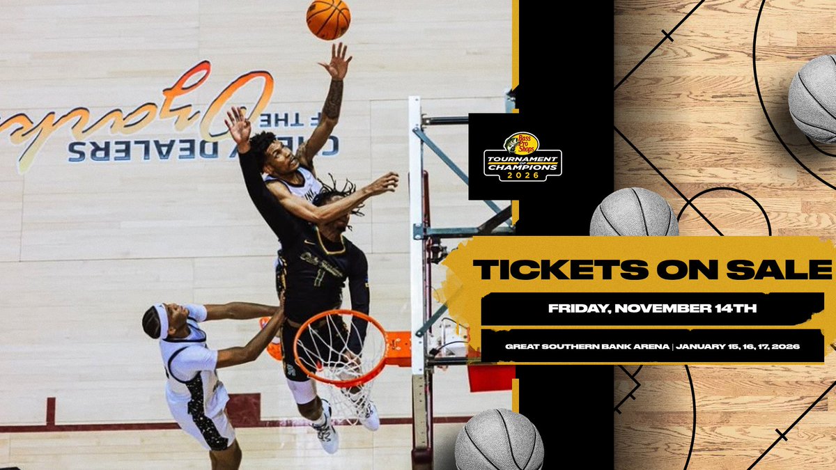 🎟️ Tickets for the 2026 Bass Pro Tournament of Champions go on sale Fri, Nov 14 at 10AM!

💺 Reserved: $50 (3 nights)
👨‍🦰 GA: Adults $40 | 🎓 Students $30

🎫 Get yours at the Great Southern Arena box office or missouristatetix.com