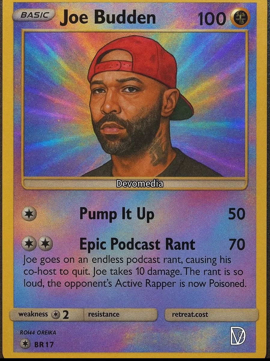 TEC5285's tweet photo. They made @JoeBudden into a Pokemon card 😂😂😂😂 https://t.co/RAFYzg9mGB