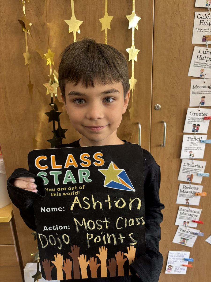 This week our star student is Ashton! Ashton is a great listener, kind, and takes his time completing work. Great job, we love you and are so proud of you! 🤩❤️