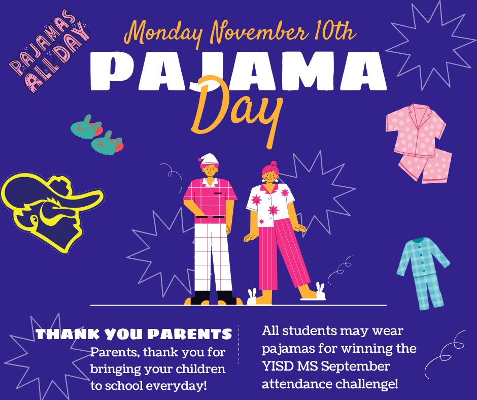 EMS_Raiders's tweet photo. Pajama Day on Monday! EMS had the highest ADA for middle schools in September. Thank you for coming to school, Raiders. See you in PJs on Monday! #MakingGains #PrioritizingALL https://t.co/aiT26cXzpE