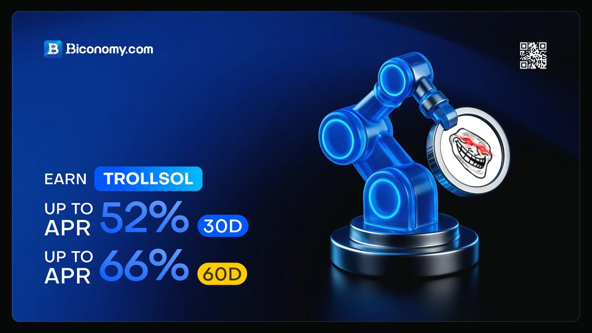 BiconomyCom's tweet photo. 🚀 https://t.co/egaqT82qcZ Earn - #TROLL Locked Products: Enjoy Up to 66% APR in Rewards! 🚀
https://t.co/egaqT82qcZ Earn is pleased to announce a Locked Products update on @troll_ . Subscribe to #TROLLSOL on https://t.co/egaqT82qcZ Earn Locked Products during the Promotion Period to get up to 66% in APR rewards!💎
🔥 Limited-time Earn campaign: Deposit $TROLLSOL and enjoy up to 66% high Earnings 🔥
https://t.co/f0eDBFmO59
Full details👉 https://t.co/Cq3k59tlfY
#BiconomyCom #BIT #Crypto #Blockchain #Investing #Stake #Staking #Earning #Cryptocurrency #cryptocurrencies #CryptoStaking