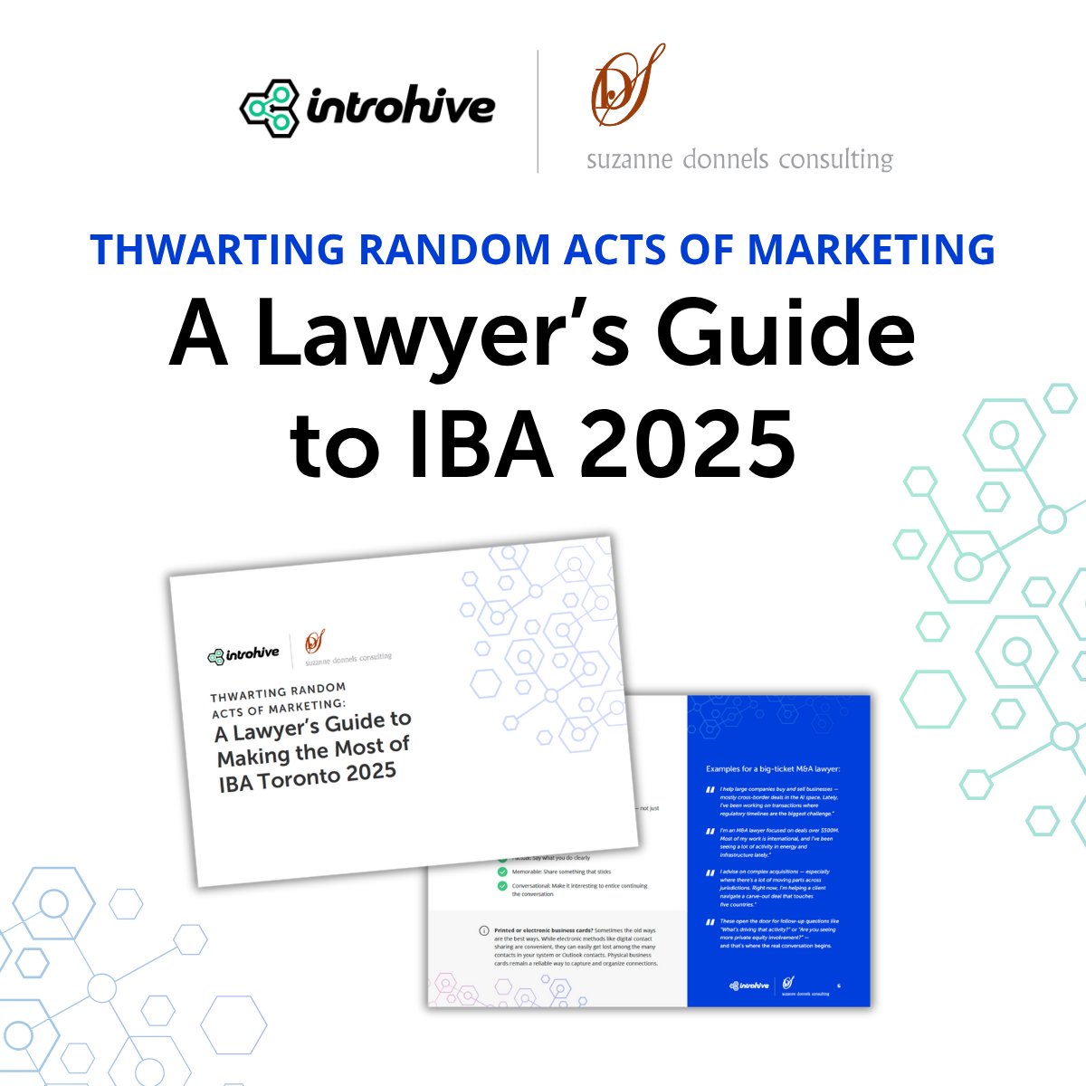 Introhive's tweet image. Everyone leaves IBA with new contacts, but not everyone knows what to do next. A Partner’s Guide to IBA can help! 👉Download it here: introhive.com/wp-content/upl… #Introhive #LegalMarketing #BusinessDevelopment #LawFirmGrowth #IBA2025