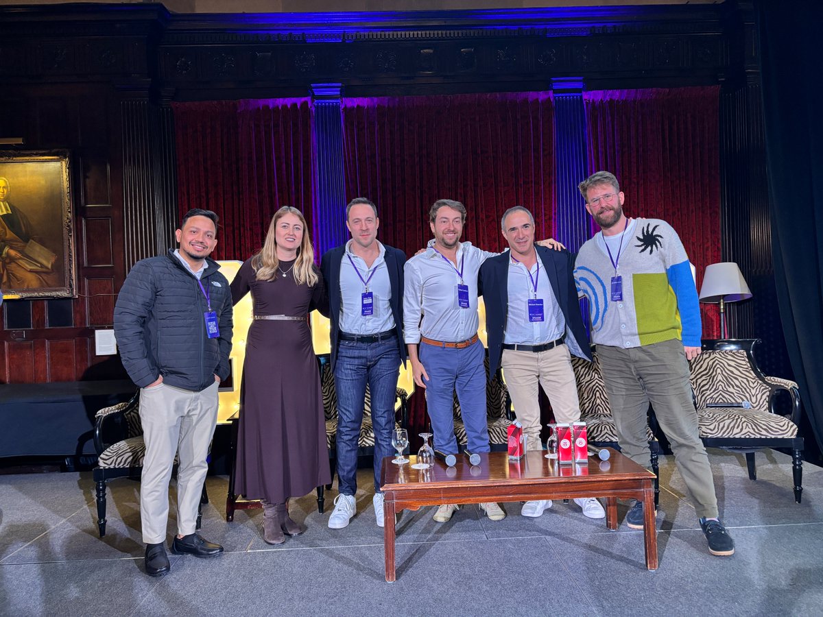 bloccelerate's tweet photo. The panel “"BUIDL" TO LAST: Designing Companies That Outlive Cycles” just wrapped.

Panelists:
@mikeshaulov — CEO, @FireblocksHQ
@KatzAnton — CEO & Founder, @talostrading
@rleshner — CEO & Co-founder, @SuperstateInc
Jonathan Levin — CEO & Co-founder, @chainalysis
@sandeepnailwal — Co-founder & CEO, @0xPolygon

Moderator:
@K_Laurence_, CEO & Founder of Bloccelerate VC

A powerhouse discussion exploring what it takes to build enduring companies in Web3
