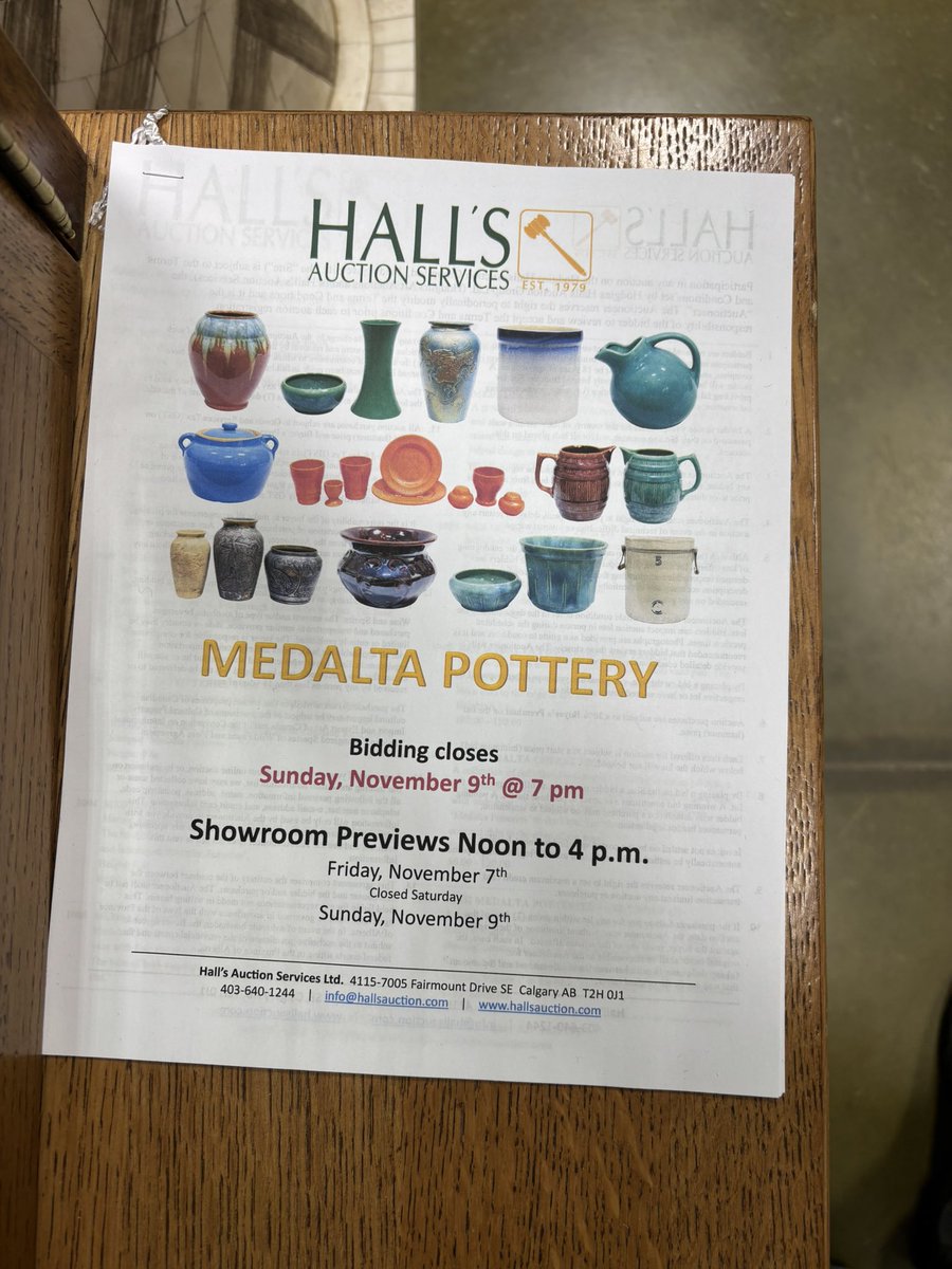 everydaytourist's tweet image. Amazing auction preview at Hall’s this weekend. huge  collection of Medalta pottery. #Medalta #pottery #auctionhouse #calgaryfun @cmcalgary @GiantBlueRing @Halfstep