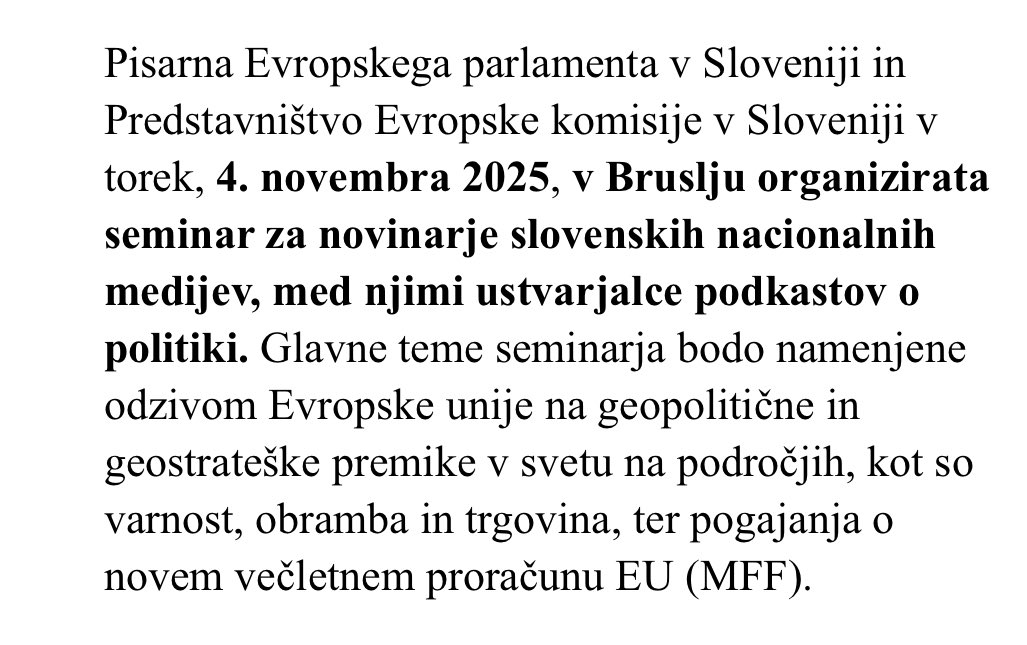 Je pa »slučajno« Pisarna Evropskega parlamenta v Sloveniji organizirala plačani seminar za medijske delavce, da so lahko obiskali Bruselj ravno v času glasovanja o varnem splavu.
Naključij ni – so le priložnosti, pravijo. 😉
