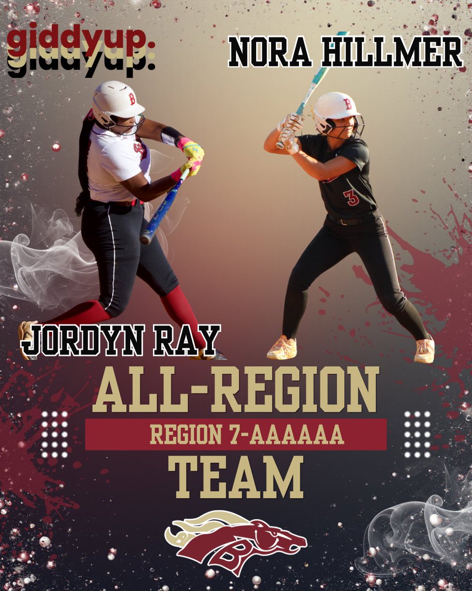 Congratulations to our Region 7-AAAAAA award winners! 

Player of the Year: Tavia Robinson 
Offensive Player of the Year: Keren Leal 
Co-Defensive Player of the Year: Nya Langlais 
All-Region Team: Jordyn Ray and Nora Hillmer

#GiddyUp