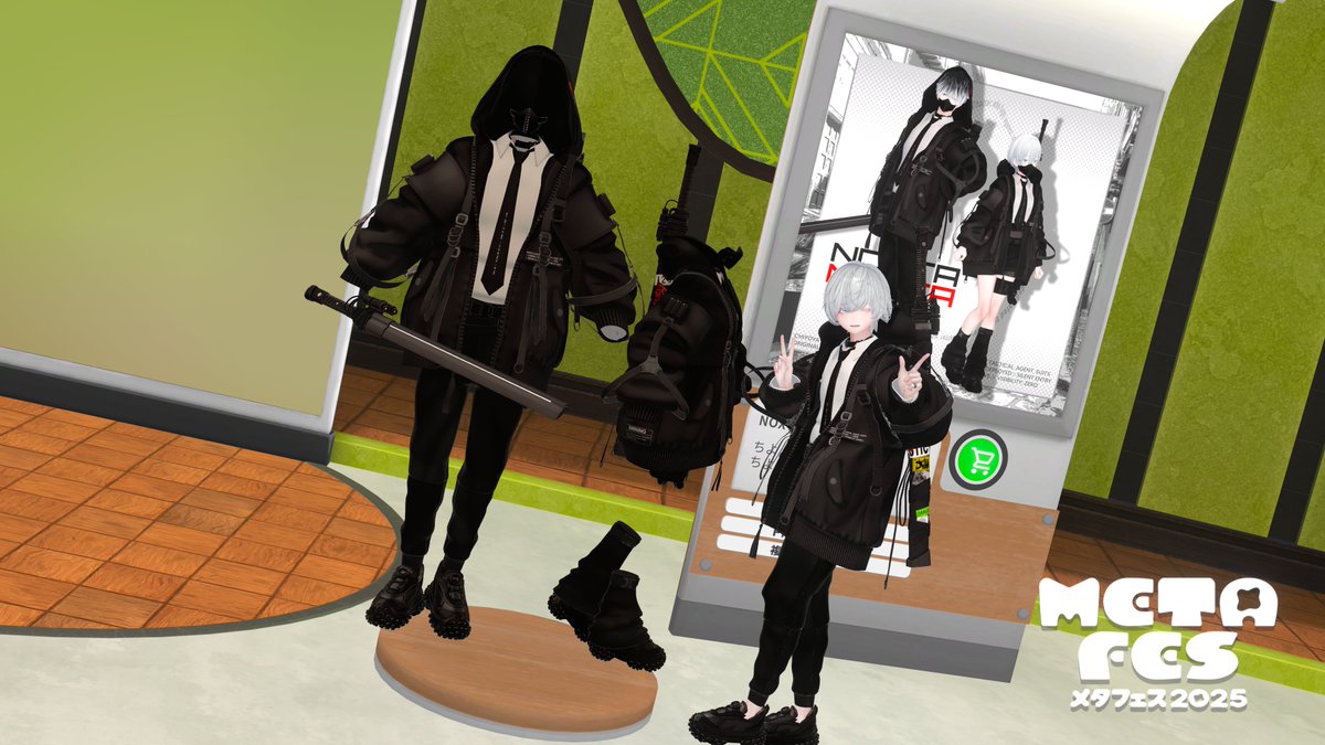 MattariFriend's tweet image. お友達とメタフェス2025を回ってきたよ～
NOXTAを着てお世話になっているちよ屋さんのブースでお写真
今日からはバーチャルダイスパーティーもはじまるし、今週末もVRChatはイベント盛りだくさんだね
メタフェスは明日までだからお早めに！
#VRChat #METAFES #chiyoya3D