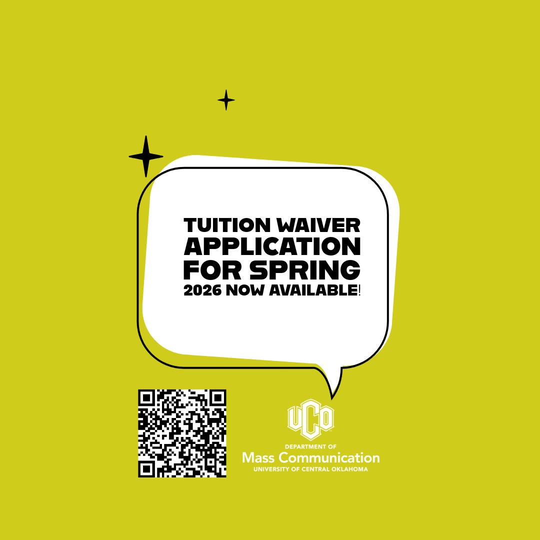 UCO_MCOM's tweet photo. A reminder that the Spring 2026 Tuition Waiver Application is due this Sunday, November 9. 

Application: https://t.co/8b1XavDGAc https://t.co/u9pchW9hI0