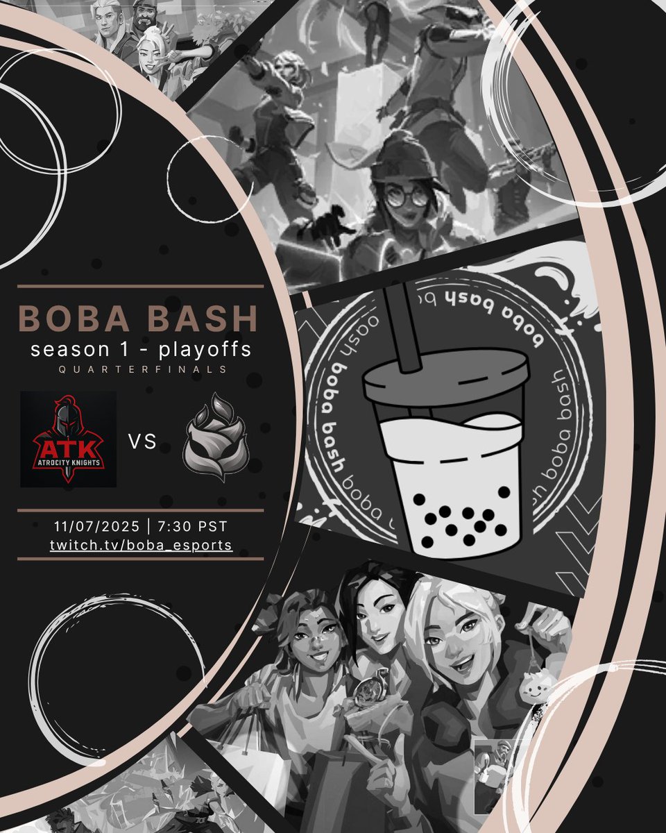 TWO BACK TO BACK GAMES TODAY?!
these bashers are brewing some great strats and are ready to boil their opponents - who will end up moving forward?

4:30pm PST | Betrayed 3mber vs Thanox Black Onyx
7:30pm PST | Atrocity Knights vs ROSO Core

#letsbrewit #bobabash  #playoffs #BOBA