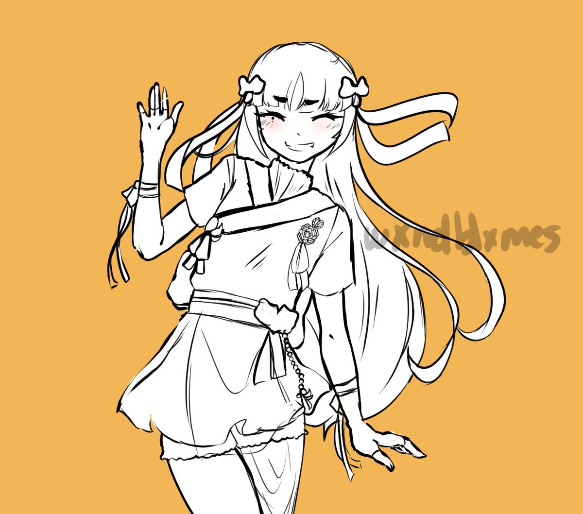 not a sona, but my Genshin OC Tengjie! She's a trans girl, a dendro polearm user!

i should draw her more, these are old OLD