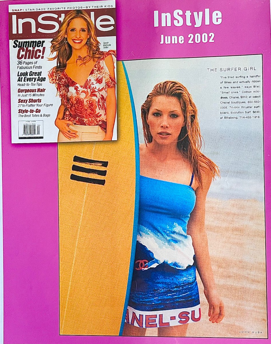 ForReal825286's tweet photo. EvolutionSurf surfboards inInstyle magazine with Chanel dress Jessica Beil on the beach https://t.co/0NMWWBTzX0