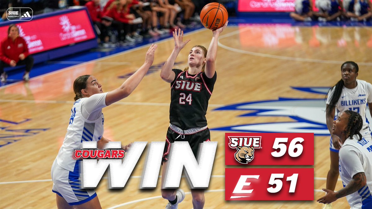 SIUEWBB's tweet image. An early day Win for the Cougs