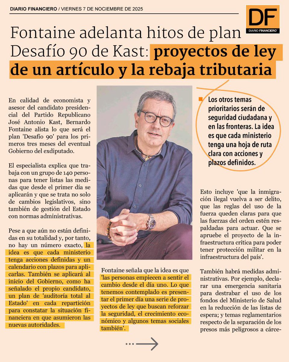 berfontaine's tweet photo. Les comparto algunos puntos que formarán parte del plan de acciones del gobierno de @joseantoniokast en los primeros 90 días. El cambio se notará desde el día 1. #KastPresidente2026 #Desafio90 🖐️ #kastprimeravuelta https://t.co/68KO9vMOHG