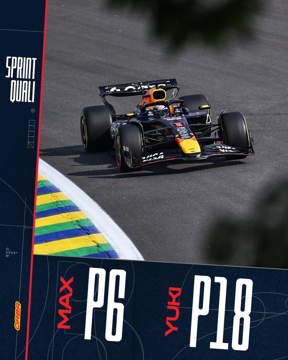redbullracing's tweet image. Attention turns to tomorrow's Sprint 🏁

Result ⏰ | NOR, ANT, PIA, RUS, ALO, Max 🦁,  STR, LEC, HAD, HUL

#F1 || #BrazilGP 🇧🇷